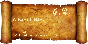 Gubacsi Márk névjegykártya